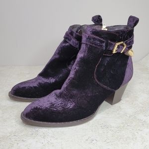 Topshop Premium Crushed Velvet Suede Ankle Booties